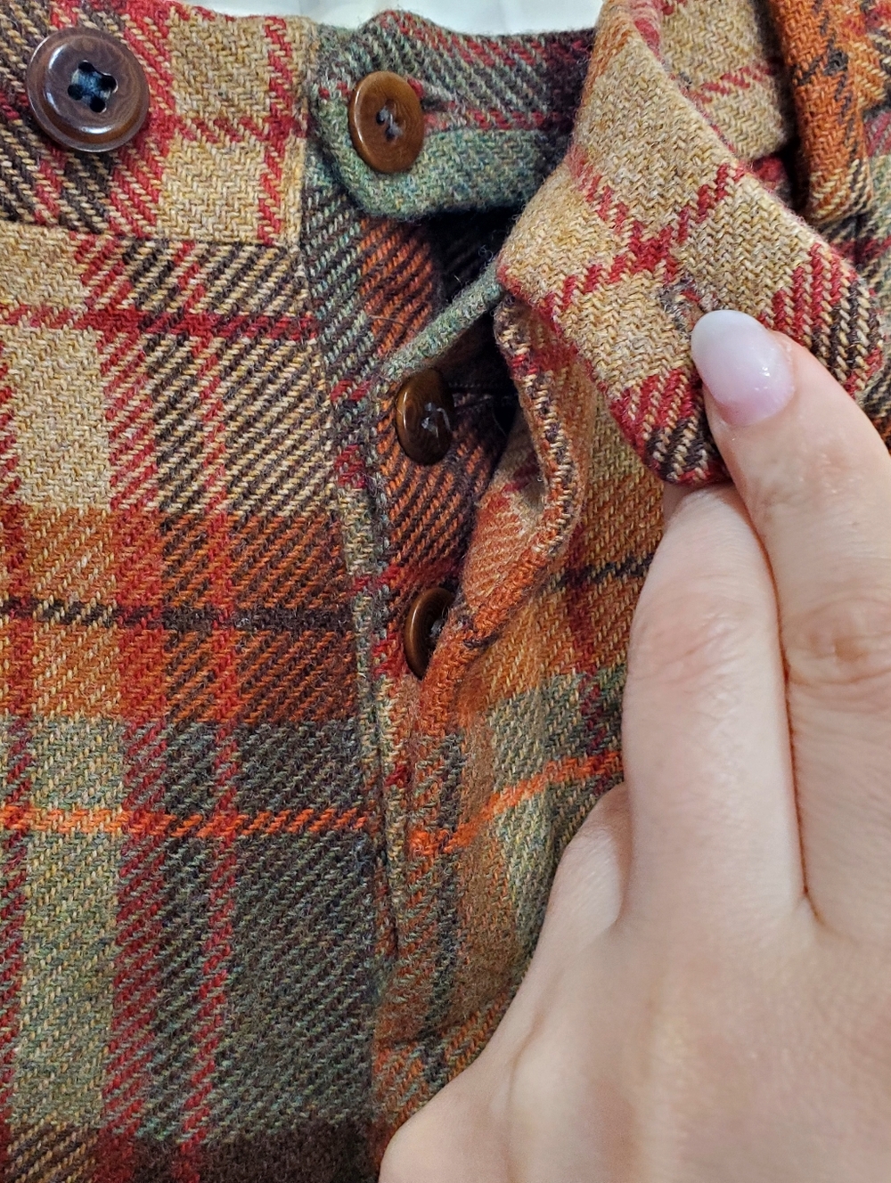 GBS Project Plaid 100% Wool Blend Women’s Pants Made In Italy - Picture 4 of 15